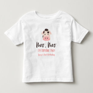 Camiseta De Bebé Moo Moo Cumplo Dos Fiesta de Cumpleaños de Vaca