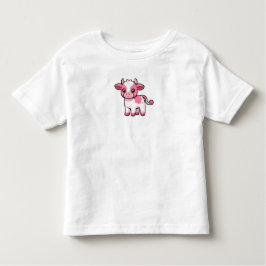 Camiseta De Bebé Moo Sweet: vaca manchada de color rosa y blanco
