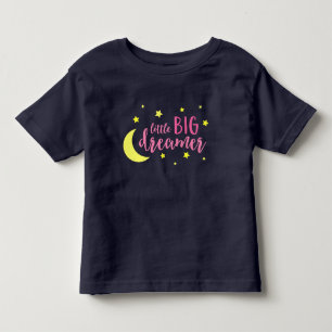 Camiseta De Bebé Moon and Stars Pink Little Big Dreamer