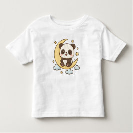 Camiseta De Bebé Moon Panda - Cute Panda Sitting on Crescent