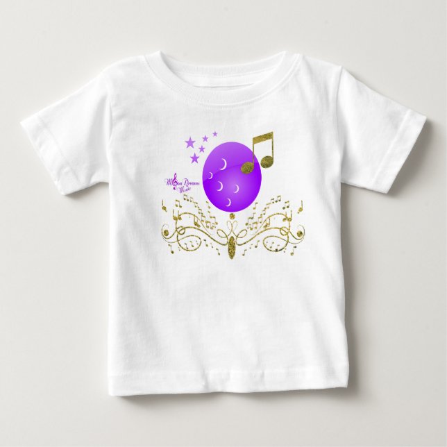 Camiseta De Bebé MoonDreams Purpurina de música Gold Toddler Ruffle (Anverso)