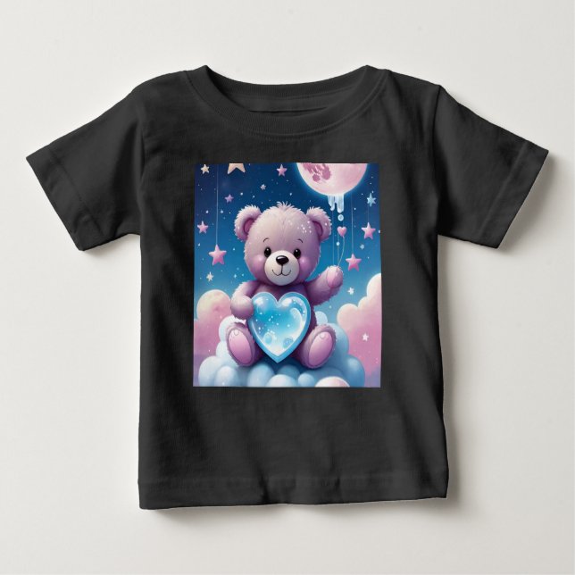 Camiseta De Bebé Moonlight Teddy - Noches de ensueño (Anverso)