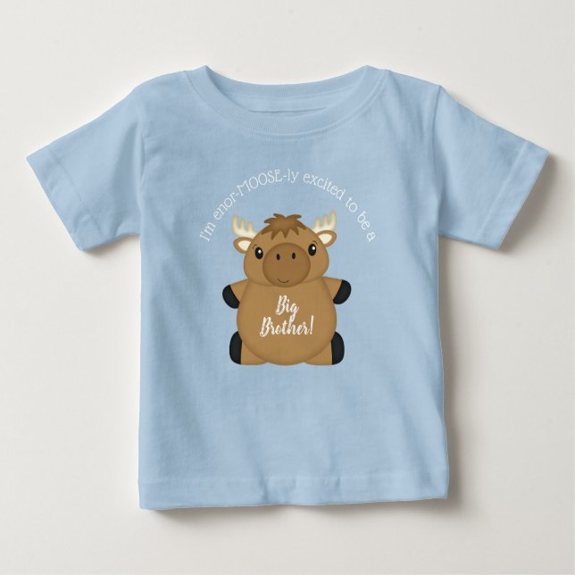 Camiseta De Bebé Moose Baby Shower Blue Boy (Anverso)