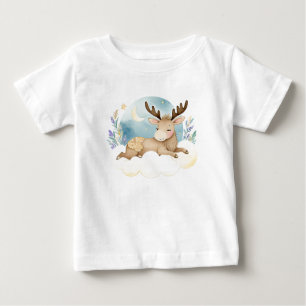 Camiseta De Bebé Moose de bebé lindo en la luna -