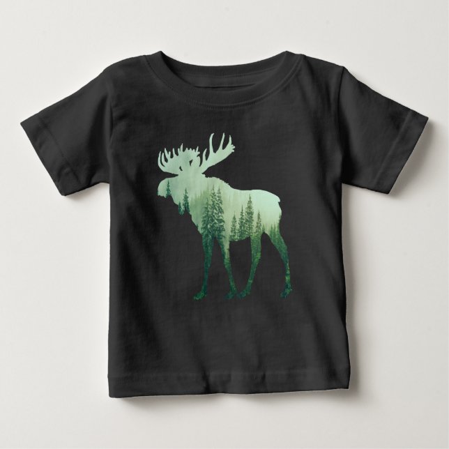 Camiseta De Bebé Moose Deer And Forest Nature (Anverso)