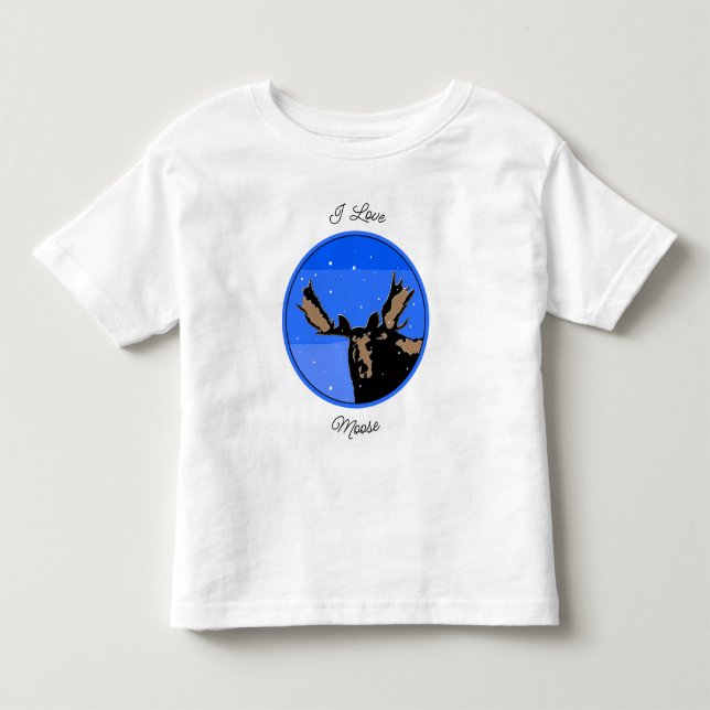 Camiseta De Bebé Moose in Winter - Original Wildlife Art (Anverso)