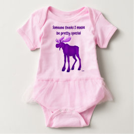 Camiseta De Bebé Moose Púrpura Brillante - Tutu Bodysuit