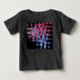 Camiseta De Bebé Morbido Cute Púrpura, Gris Ceniza y Acuarela Negra