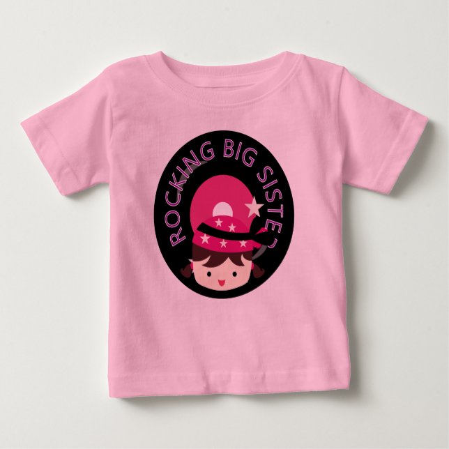 Camiseta De Bebé Morena Rocking Big Sister (Anverso)