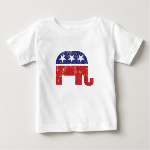 Camiseta De Bebé Moreno apenado elefante original republicano