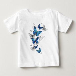 Camiseta De Bebé Morfo de las mariposas voladoras azules