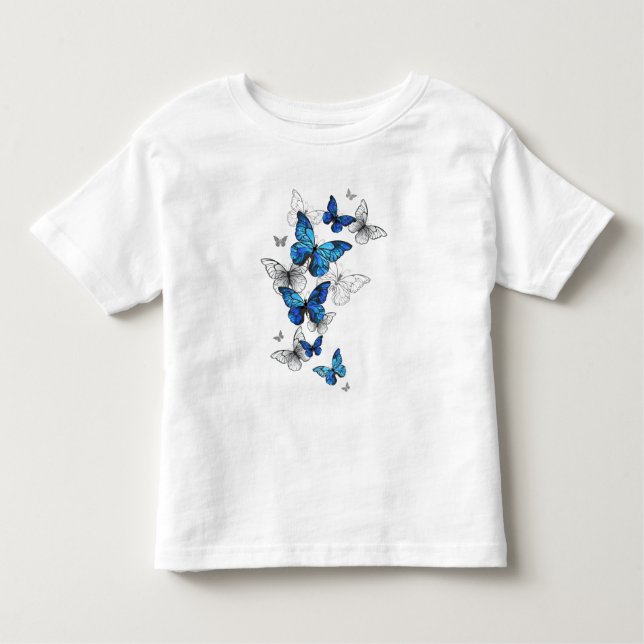 Camiseta De Bebé Morfo de las mariposas voladoras azules (Anverso)