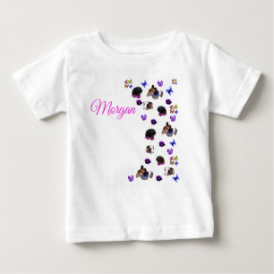Camiseta De Bebé Morgan, Nombre, Con Cerdos Y Pansies De Guinea,