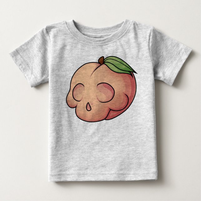 Camiseta De Bebé Mortal Barriga de cráneo (Anverso)