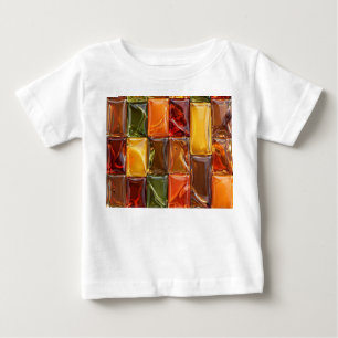 Camiseta De Bebé Mosaico de Baldosas de Vidrio de Otoño Cálido - Ám