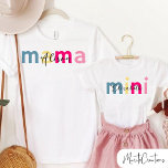 Camiseta De Bebé Mother's day t-shirt set for daughter and mother.<br><div class="desc">Mother's day t-shirt set for daughter and mother,  camiseta colorida en pareja mamá mini,  para celebrar el día de la madre y para cualquier ocasión personalizada con el nombre de tu mamá.</div>