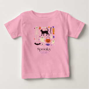 Camiseta De Bebé Motivos de Halloween Spooky One Rosa Cumpleaños 1