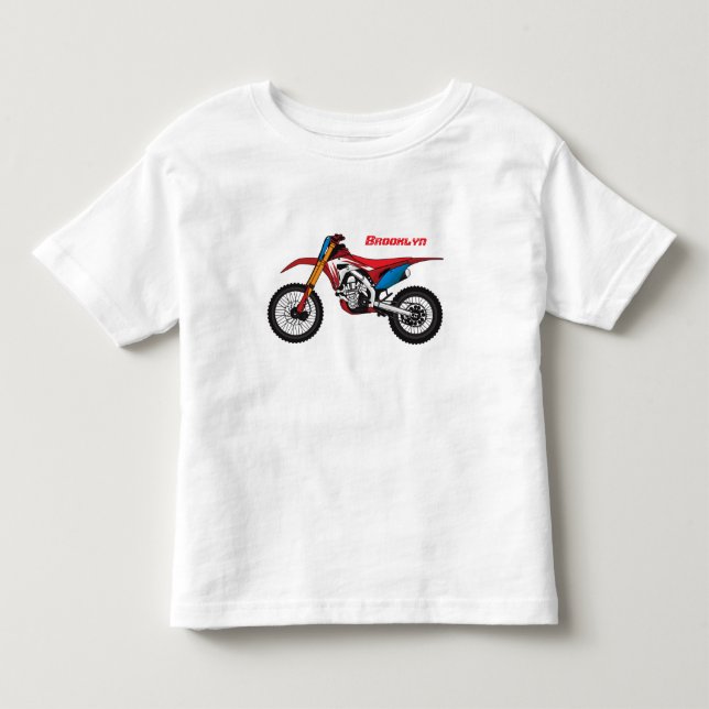 Camiseta De Bebé Moto de moto de tierra roja (Anverso)