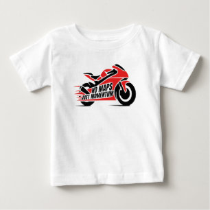 Camiseta De Bebé Motocicleta deportiva roja y negra