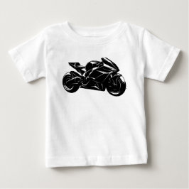 Camiseta De Bebé Motocicleta Futurista Vector Negro Blanco