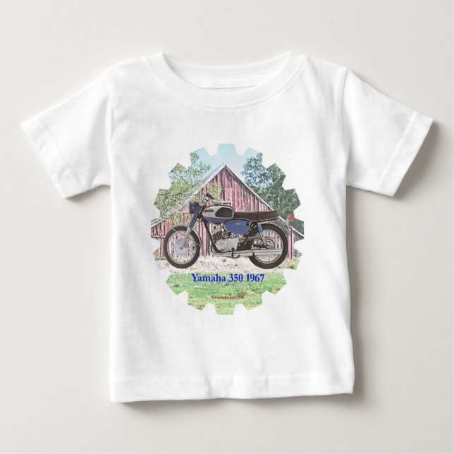 Camiseta De Bebé Motocicleta Yamaha de 1967 obras clásicas (Anverso)