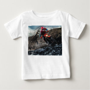 Camiseta De Bebé Motociclista sucio tirando almohada