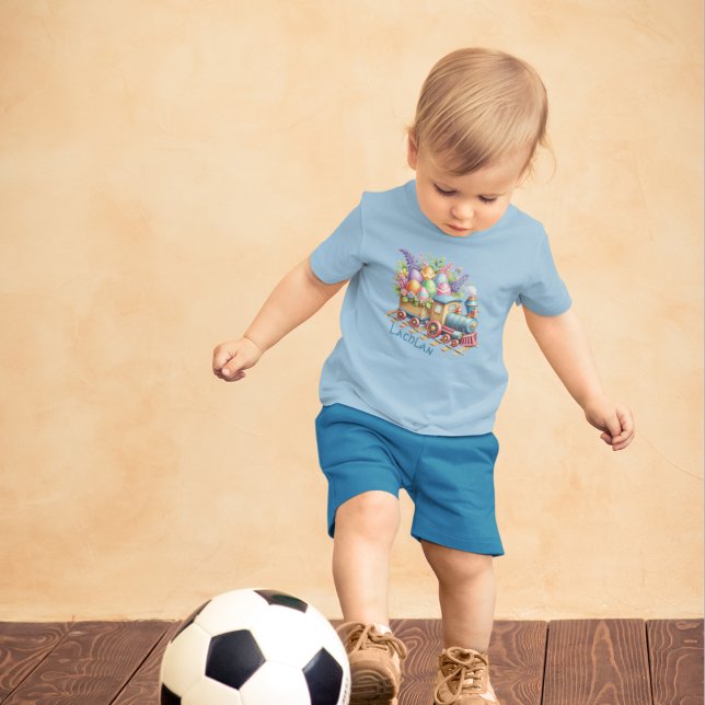 Camiseta De Bebé Motor De Tren Cargado Con Huevos De Pascua (Subido por el creador)