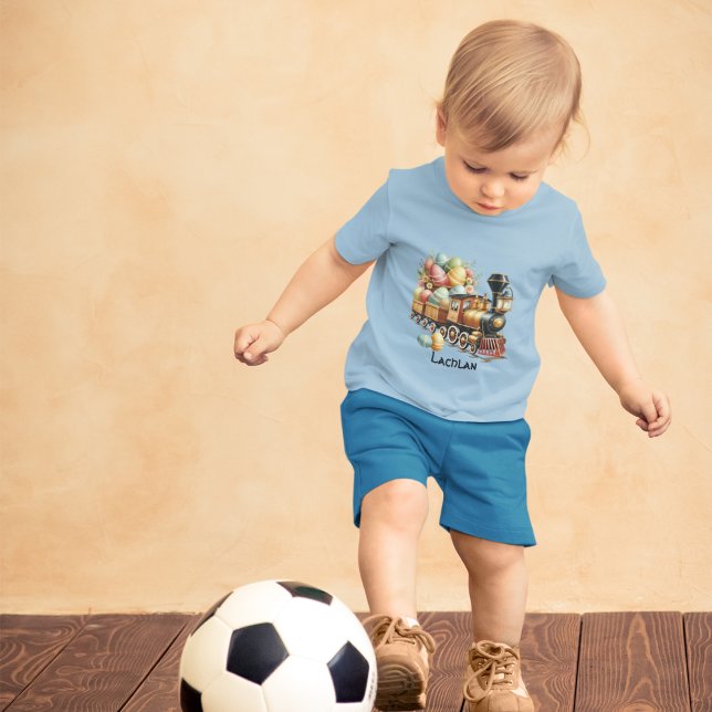 Camiseta De Bebé Motor De Tren Cargado Con Huevos De Pascua (Subido por el creador)