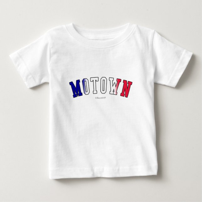 Camiseta De Bebé Motown en colores de la bandera del estado de (Anverso)