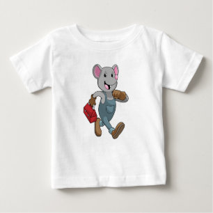 Camiseta De Bebé Mouse como Handyman con Cuadro de herramientas