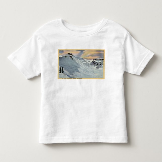 Camiseta De Bebé Mt. Panadero, Washington - vista del esquí del (Anverso)