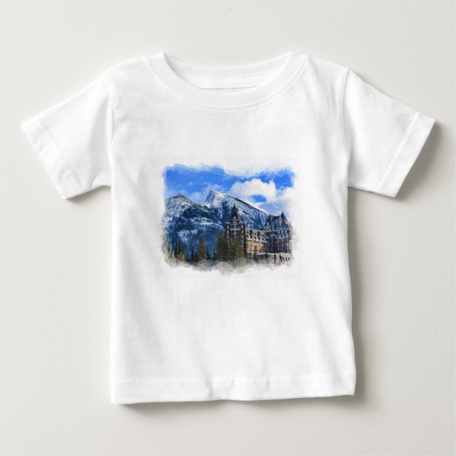 Camiseta De Bebé Mt Rundle y Famous Hotel, Banff, Alta, Canadá (Anverso)
