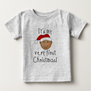 Camiseta De Bebé Muchacho afroamericano primer Navidades