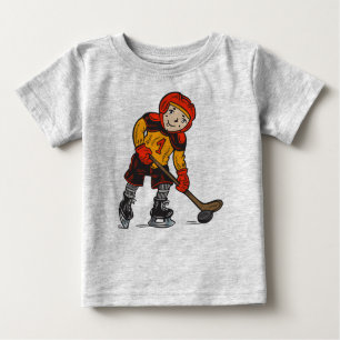 Camiseta De Bebé Muchacho que juega a hockey