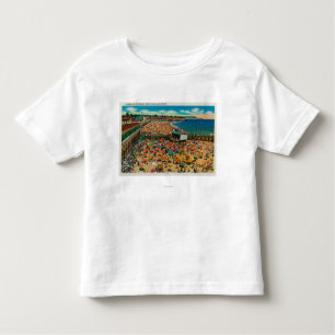 Camiseta De Bebé Muchedumbres en la playa, Santa CruzSanta Cruz, CA