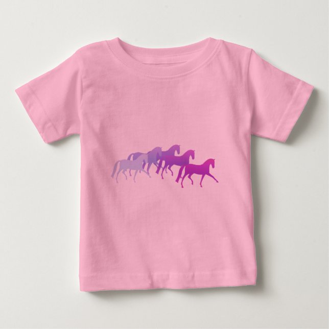 Camiseta De Bebé Muchos caballos (púrpuras) (Anverso)