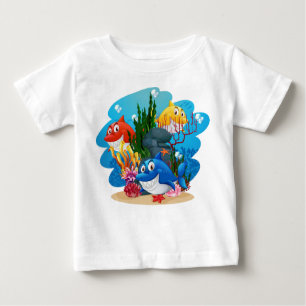 Camiseta De Bebé Muchos tiburones Personalizado subacuático-23986
