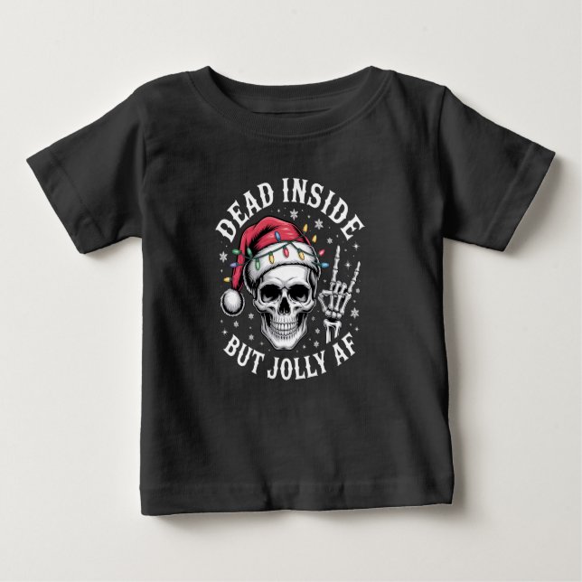 Camiseta De Bebé Muertos Dentro Pero Navidades De Jolly AF Esbozo E (Anverso)