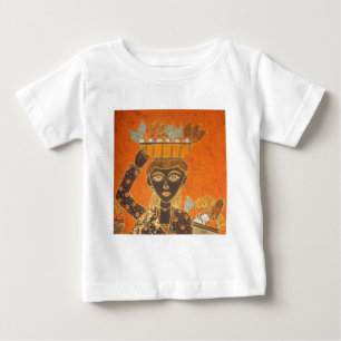 Camiseta De Bebé Mujer Africana Llevando Cesta Impresión Artística