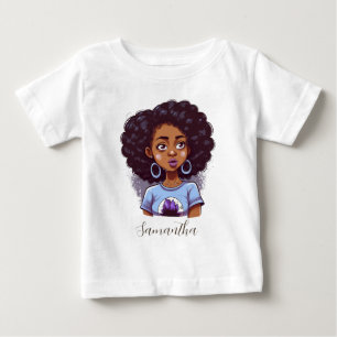 Camiseta De Bebé Mujer Afro con Clase y Elegancia
