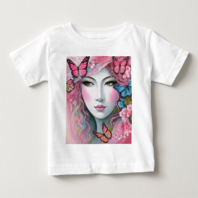 Camiseta De Bebé Mujer con mariposas (Anverso)