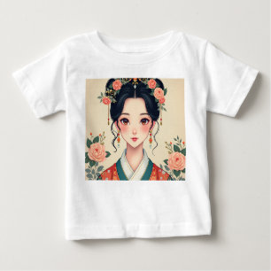 Camiseta De Bebé Mujer con ropa tradicional coreana
