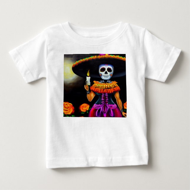 Camiseta De Bebé Mujer de Día de Muertos 2 (Anverso)