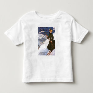 Camiseta De Bebé Mujer en Poster de esquí verde