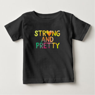 Camiseta De Bebé Mujer Fuerte y Hermosa Entrenamiento de Gimnasio F