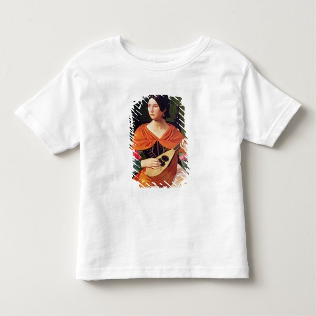 Camiseta De Bebé Mujer joven con un mandolín, 1845-47 (Anverso)