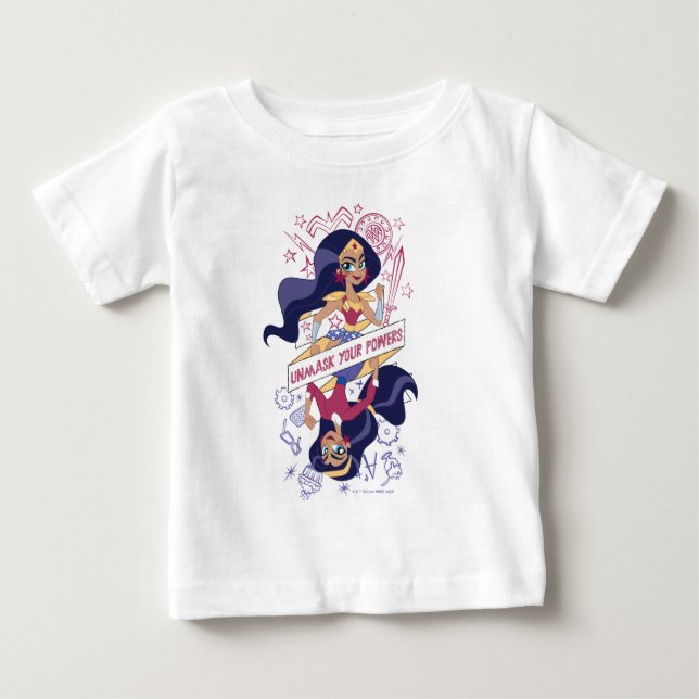 Camiseta De Bebé Mujer Maravilla Desenmascara Tus Poderes (Anverso)
