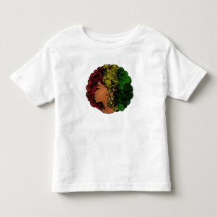 Camiseta De Bebé Mujer negra rasta afro rojo amarillo verde