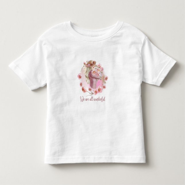 Camiseta De Bebé Mujeres elegantes en medio de flores rosas (Anverso)