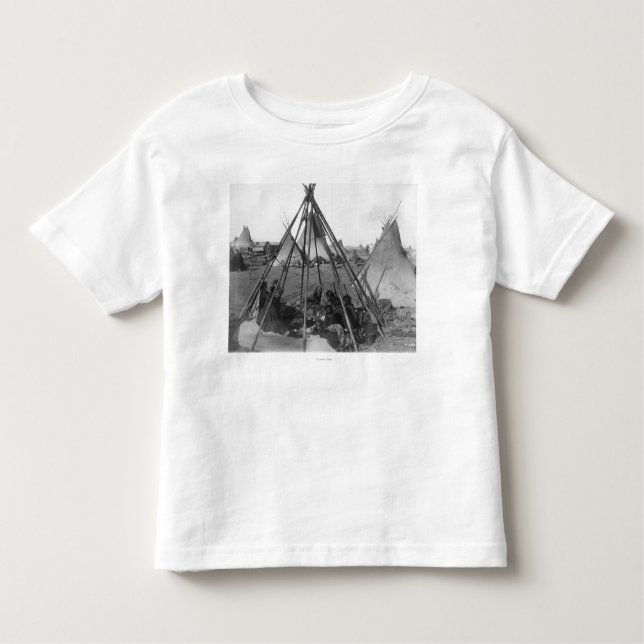 Camiseta De Bebé Mujeres y niños de Oglala dentro del tipi (Anverso)
